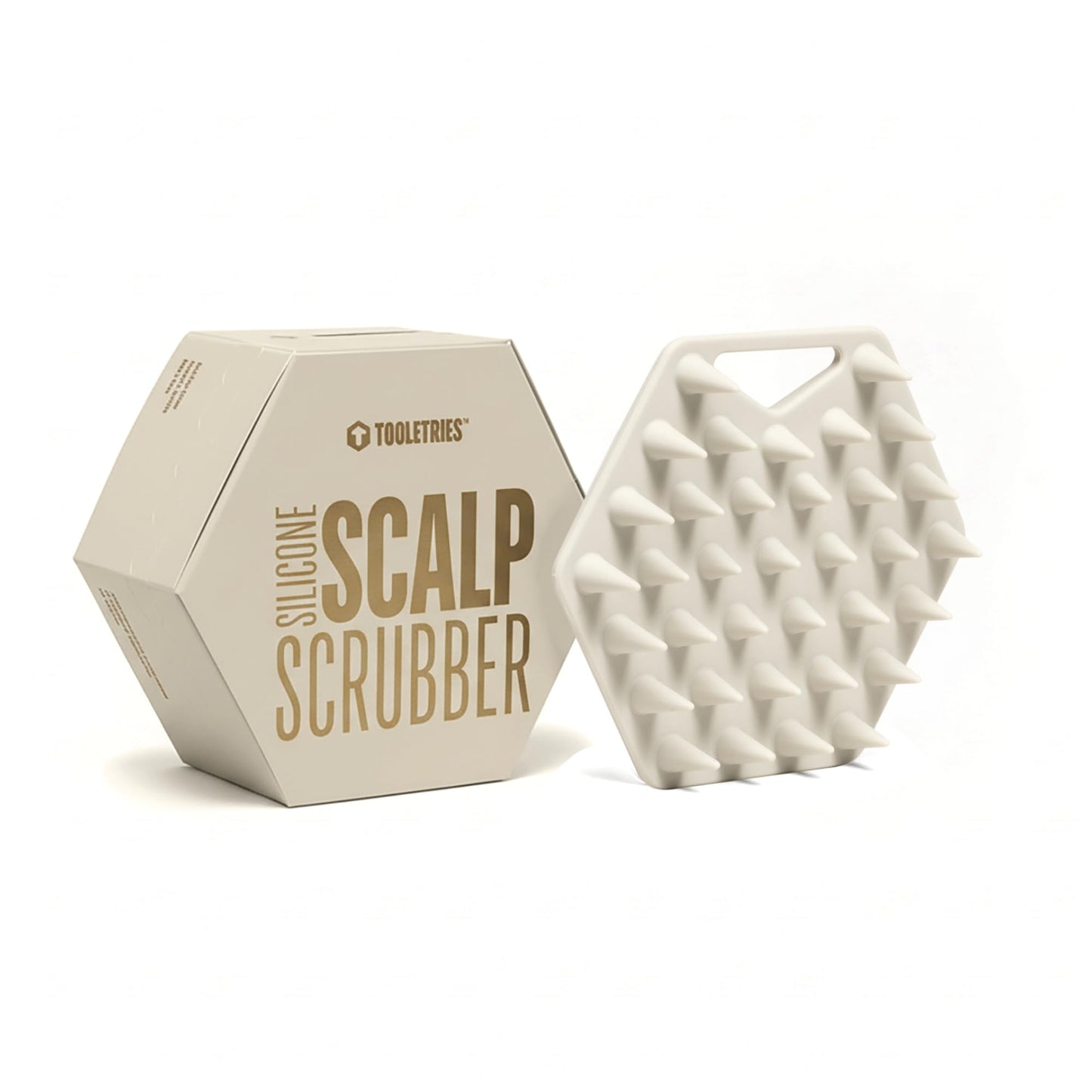 TOOLETRIES Silicone Scalp Scrubber Shampoo Brush, Scalp Brush for Hair Growth for Men & Women, Exfoliates Dandruff & Oil Build-up, Soft Flexible Bristles for Thick, Thin, Wet & Dry Hair - Sand
