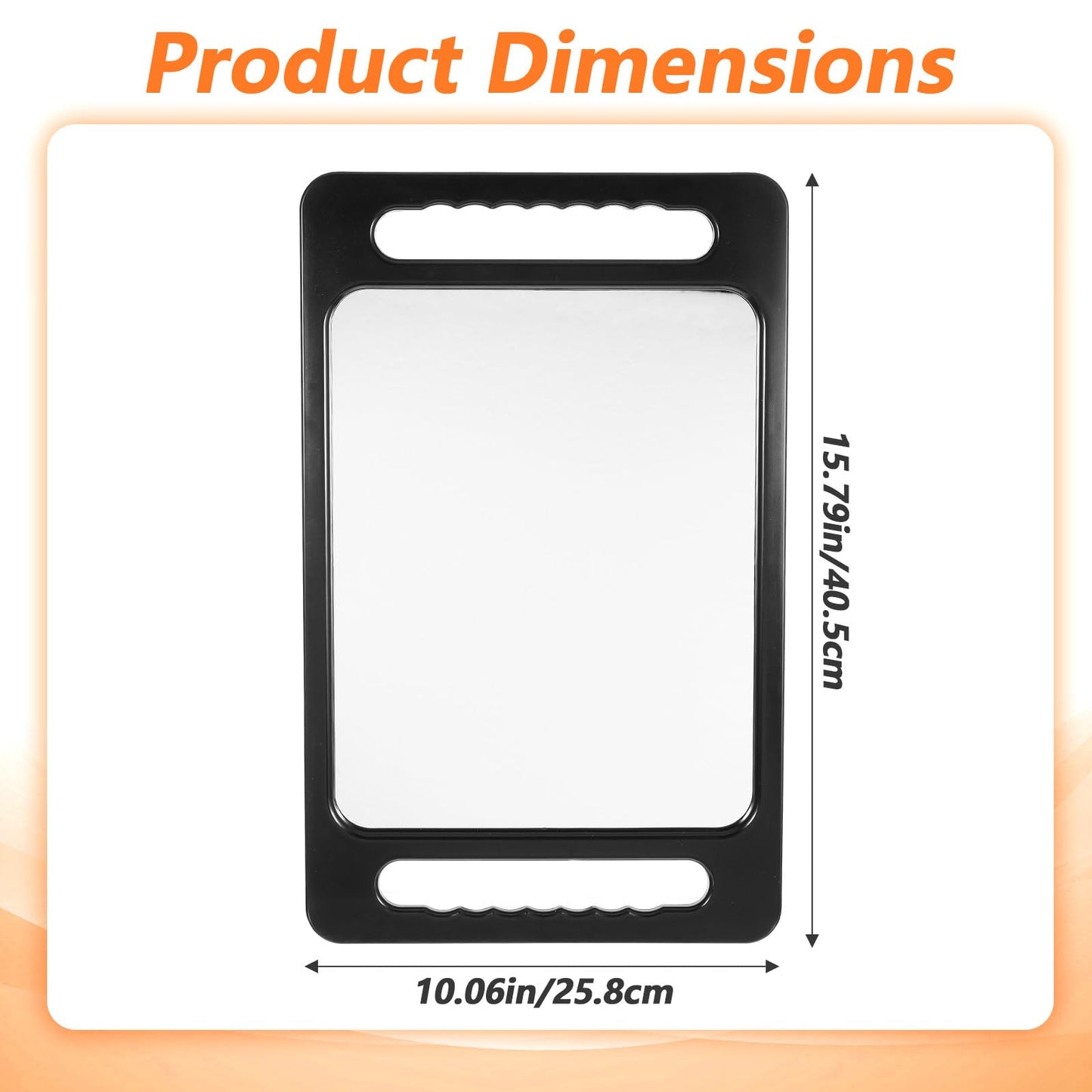 Wanmu Professional Extra Large Hand Mirror with Handle, 16"x10" Drop-Proof Hand Mirror with Double Handle Large Rectangular Handheld Mirrors for Salons, Beauty Salons, Barbers, Salon Hair Mirrors