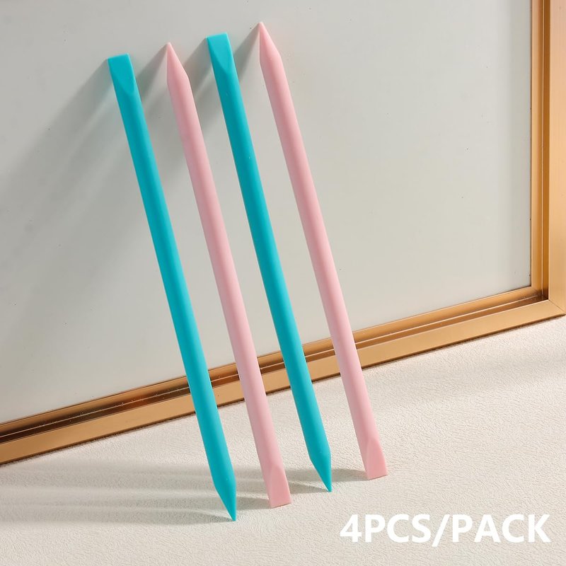 FSpronail 4 Pcs Nail Art Sculpture Pen,Dual Tipped Silicone Nail Tool Resin Nail Art Brushes for 3D Gel Carving Drawing Effect Shaping Apply Chrome Tool for Women Manicure Design at Home Salon DIY Kit