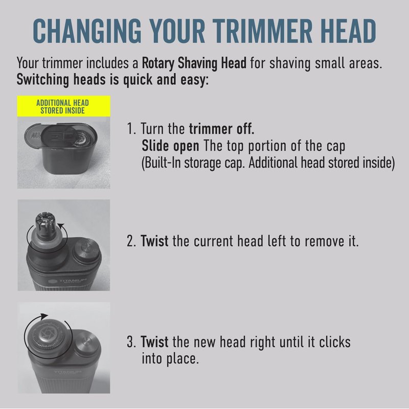 Microtouch Titanium Edge Ear & Nose Trimmer – Dual Rotary Blade Heads with Light – Water Resistant – Travel Friendly – Durable Design – Titanium Coated Blades for Precise, Comfortable Grooming