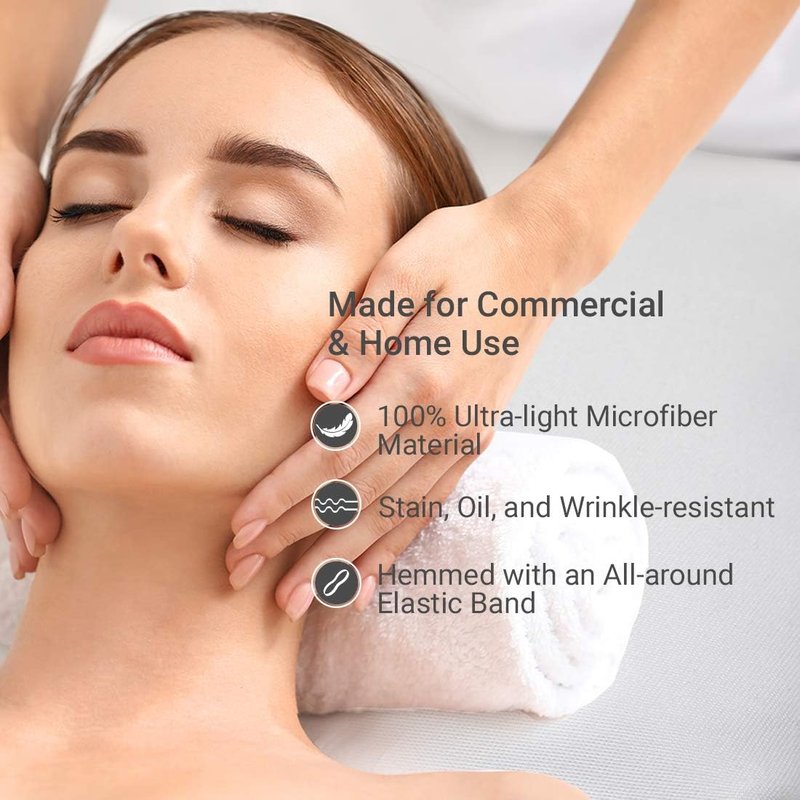ForPro Professional Collection Premium Microfiber Massage Sheet Set - Ultra-Light, Stain & Wrinkle-Resistant | 3-Piece, White (Pack of 10)