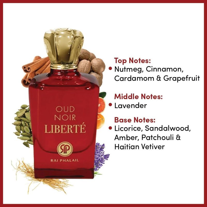 RAI PHALAIL Oud Noir Liberte Eau de Parfum Spray for Women – 3.4 oz | Warm Spicy & Woody Fragrance with Nutmeg, Lavender & Amber