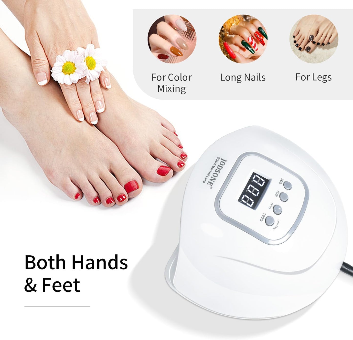 UV LED Nail Lamp - Professional Nail Dryer for Gel Polish with Automatic Sensor & 4 Timers | Fast Drying