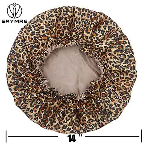 100% Mulberry Silk Lined Bonnet Adjustable Satin Sleep Cap 19 Momme Silk Bonnet for Women Curly,Long Hair Care