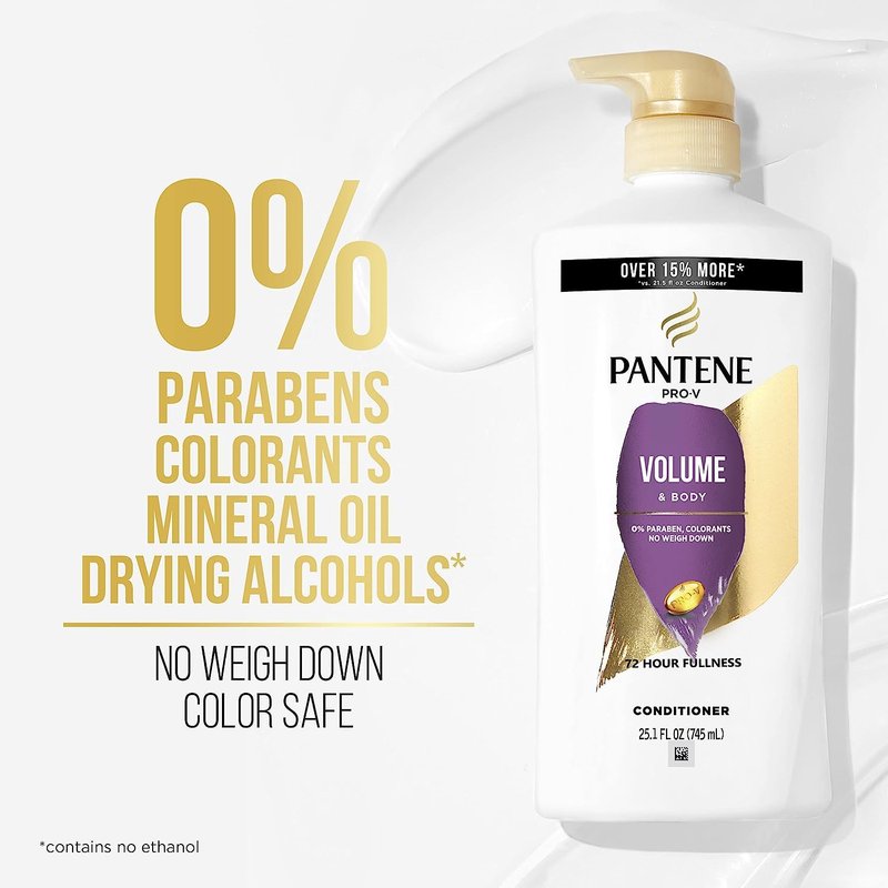 Pantene Volume & Body Shampoo, Conditioner & Treatment Set - Ideal for Fine, Color-Treated Hair