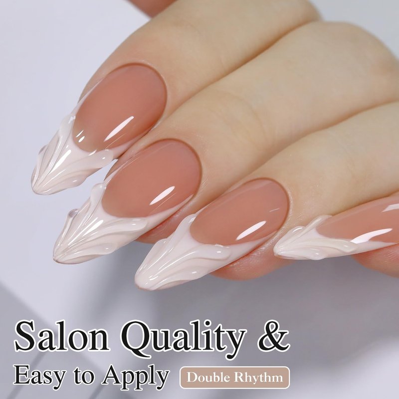 Double Rhythm Gel Polish - 15ML Soak Off Nail Art Polish for DIY Manicure | Pink White