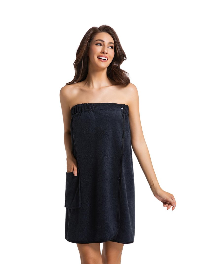 GUODDS Womens Towel Wrap Bath Robe Lightweight Spa Body Wrap Shower Adjustable Snap Closure
