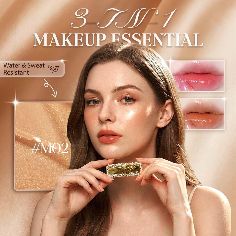 Color Changing Lipstick, Transferproof Gold Crystal Ph Lipstick Color Changing, Clear Lip stick That Changes Color, Nourishing Long Lasting 24 Hours Moisturizing Shine Lip Gloss for Women (M01) | ph adaptive lipstick