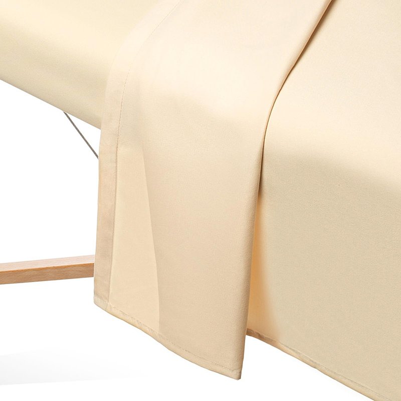 Saloniture 3-Piece Microfiber Massage Table Sheet Set - Premium Facial Bed Cover - Includes Flat and Fitted Sheets with Face Cradle Cover - Natural