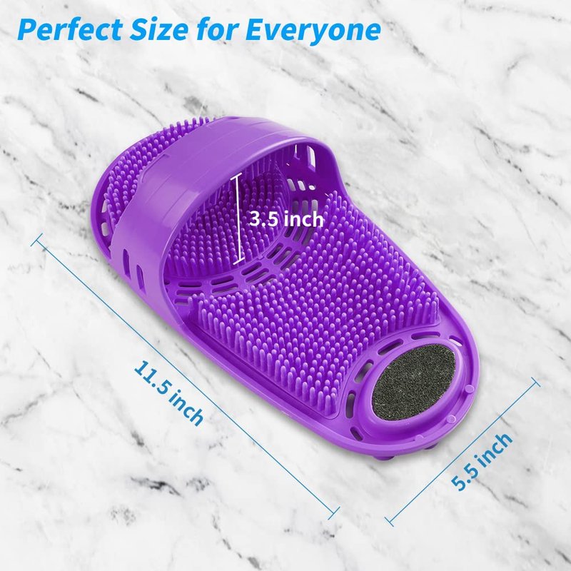 Kibhous Silicone Shower Foot Scrubber Personal Foot Massage and Cleaning with Soft Silicone Bristles and Non-Slip Suction Cups, Foot Scrubbers for Use in Shower Men and Women (1PCS Violet)
