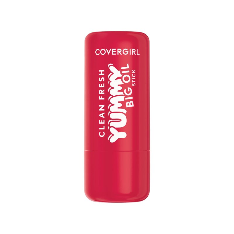 COVERGIRL Clean Fresh Yummy Big Oil Stick, Flavored Lip Oil, Dewy Finish, Non-Greasy - 140 My Strawbooty (Sheer Pink Red)