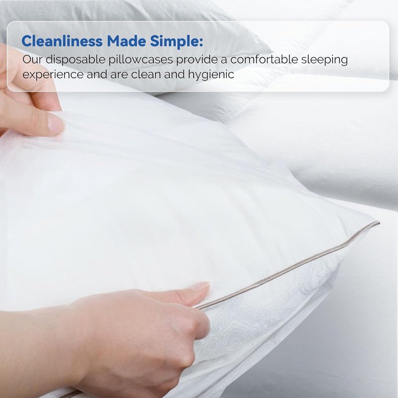 JMU Disposable Pillow Cases - 100PCS Medical Tissue/Poly Covers | 21" x 30" | White