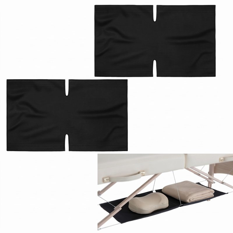 AceOrbit 2 Pcs Massage Table Hammock Accessories Organizer Under Massage Table Desk Storage Shelf for Pillow Sheet Bolster and Accessories, Creates More Space(38.8 x 20.3 Inch,Hook & Loop Fastener)