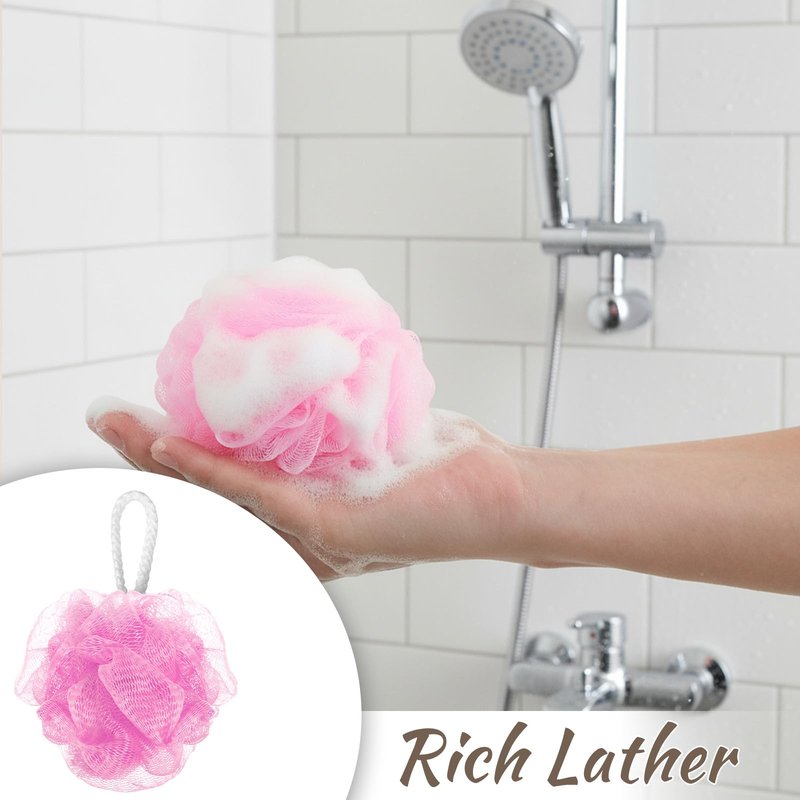 Ckhoid 24 Pack Travel Size Loofah Individually Wrapped, Small Shower Puff Bath Sponge Pouf Ball Bulk Mesh Bath Puff Mini Loofah Sponge with Bags for Women Men Shower Care (Colorful, 25g)