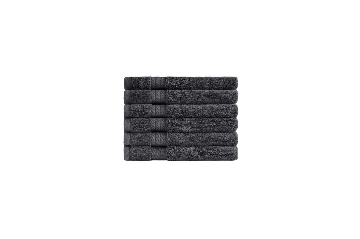 Ozdilek 6-Piece Washcloth Set 13x13 100% Turkish Cotton, 600 GSM, Soft, Gentle on Sensitive Skin, Multi-Purpose Use, Washable, Reusable, Ideal for Baby Care & Spa 6 Towels(Anthracite Gray)