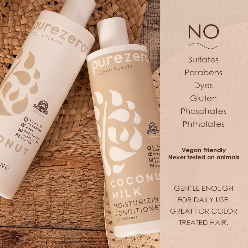 Coconut Milk Shampoo & Conditioner Set | Vegan, Cruelty-Free, Intense Hydration - Zero Sulfates & Parabens