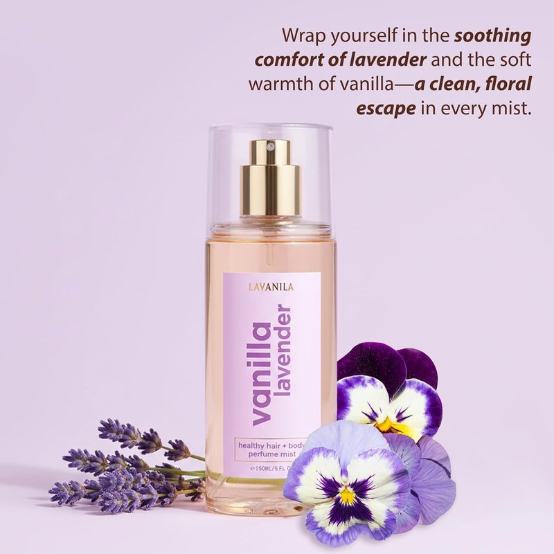 Lavanila Vanilla Lavender Hair & Body Mist - Calming 5 Oz Spray | Lightweight Fragrance for Women