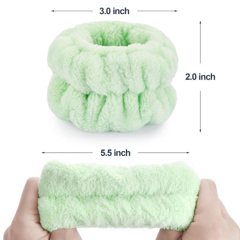 2 Pcs Wrist Bands for Washing Face-Dorbetar, Microfiber Wrist Towels for Washing Face, Spa Wristbands for Washing Face, Face Wash Wristbands, Arm Bands for Washing Face for Woman and Children