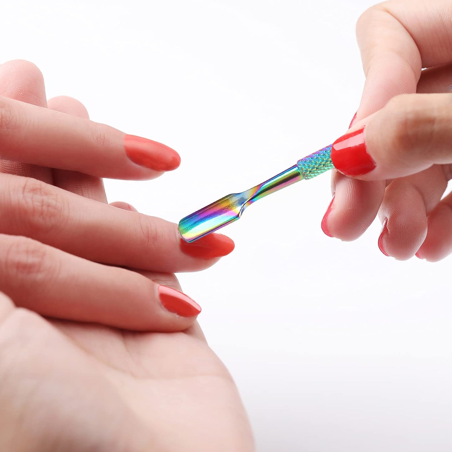 YINYIN Cuticle Trimmer Set - Durable Cuticle Remover with Pusher & Cutter | Rainbow Finish