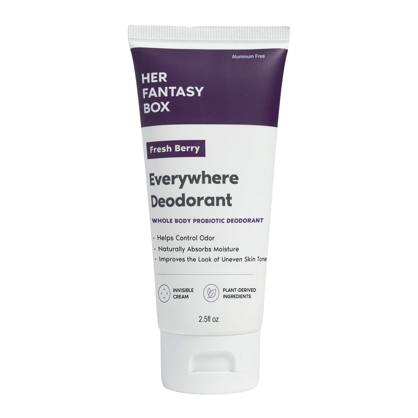 Her Fantasy Box | Everywhere Deodorant | with Probiotics - Berry Scent | Aluminum-Free, Naturally Absorbs Moisture | Fights Odor & Bacteria | Skin-Improving Formula