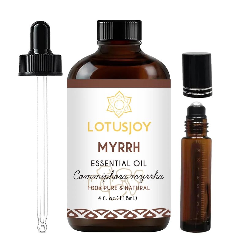 LOTUSJOY Myrrh Essential Oil, Pure Natural Myrrh Oil for Skin Hair Diffuser Room Spray DIY - 4 Oz