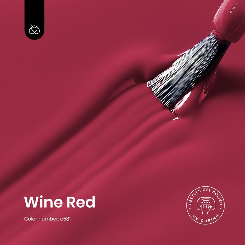 Beetles Red Gel Nail Polish, 1 Pcs 15ml Wine Red Burgundy Soak Off Gel Polish Nail Art Manicure Salon DIY Design Decoration Home Uv Nail Lamp Needed