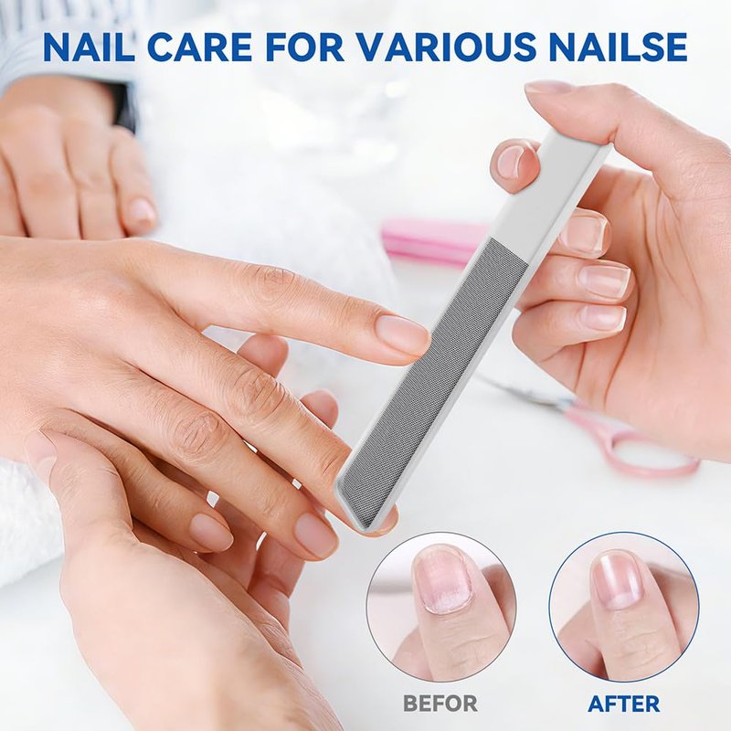 3 in 1 Nano Glass Nail File Set Double Tempered Glass Manicure Pedicure Tool for Shaping Buffing with Travel Case Reusable Washable Nail Care Kit for Women Girls Home Travel