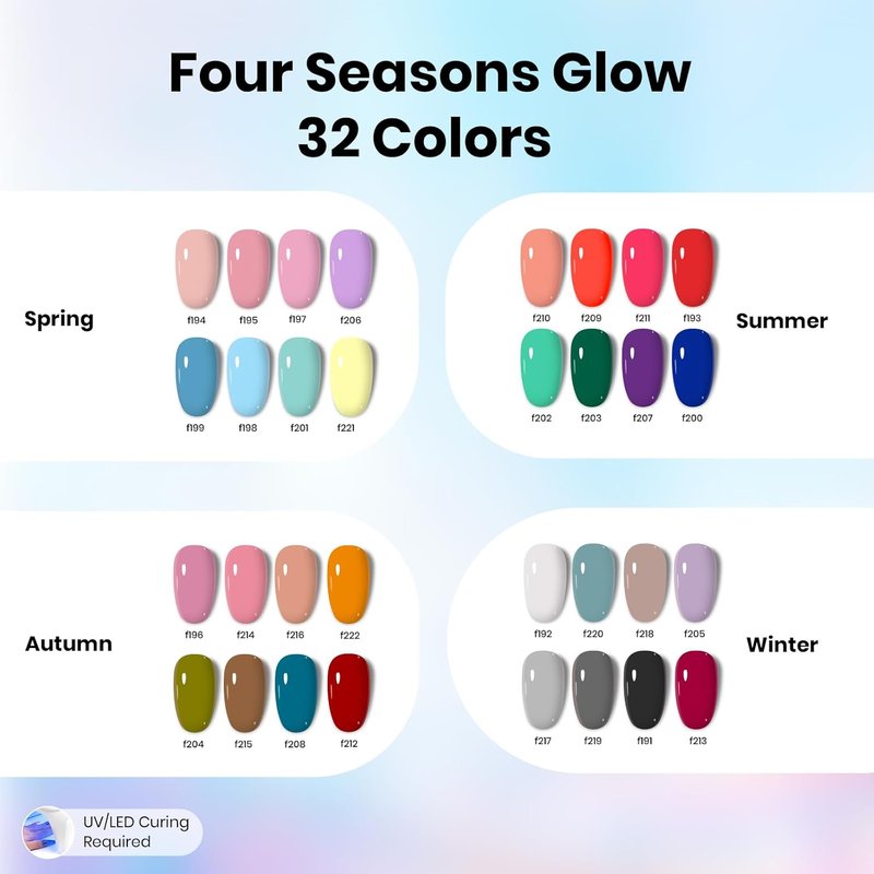 Beetles Gel Nail Polish Kit - 54 Pcs UV Light Set with 32 Colors, Base & Top Coat | Perfect for Home Manicure