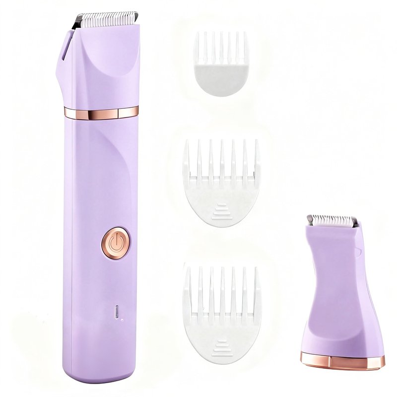 Bikini Trimmer for Women,Painless Electric Razor & Body Shaver for Pubic Hair,IPX7 Waterproof Hair Trimmer Women with Ceramic Blades,USB Rechargeable,Wet/Dry Use,Gifts for Women（Light Purple）