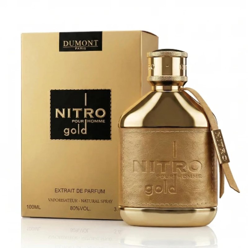 Dumont Nitro Gold & Nitro Elixir Extrait De Parfum 100ml (3.4 Oz Each) – Long Lasting Perfume Combo for Men & Women – Citrus Woody Amber & Warm Spicy Fragrance – Luxury Scent Set – Pack of 2