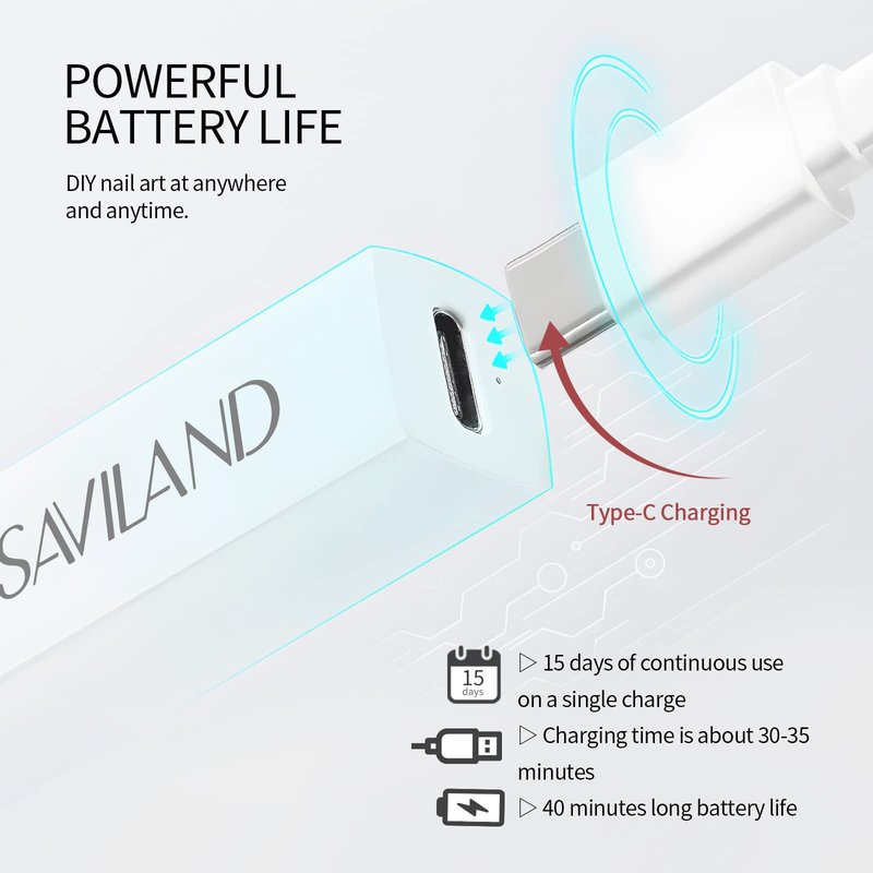 SAVILAND U V Light for Nails: Handheld Gel Lamp for Gel Nails Flash Cure Lamp for LED Nail Lamp Portable Mini Nail Dryer Polish Nail Glue USB Flashlight Home DIY Manicure Art