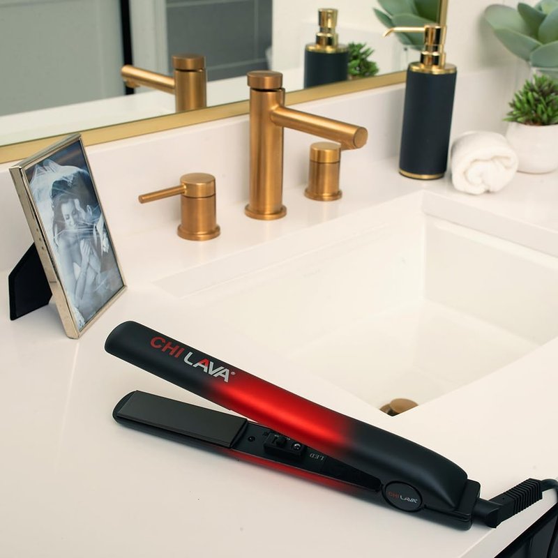 CHI Lava Ceramic 1″ Flat Iron | Volcanic Lava Plates for Smooth Styling, 11 ft Swivel Cord
