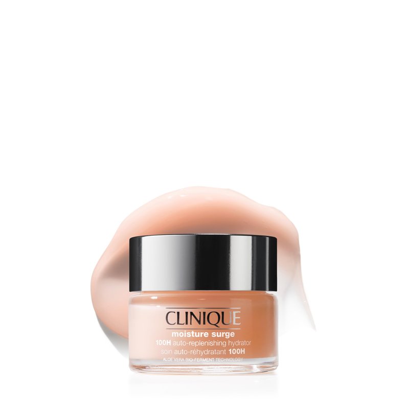 Clinique Moisture Surge 100H Auto-Replenishing Hydrator Oil Free Face Moisturizer | With Hyaluronic Acid, Aloe Bioferment and Vitamins C + E | For All Skin Types | Hydrating + Moisturizing, 1 Fl Oz