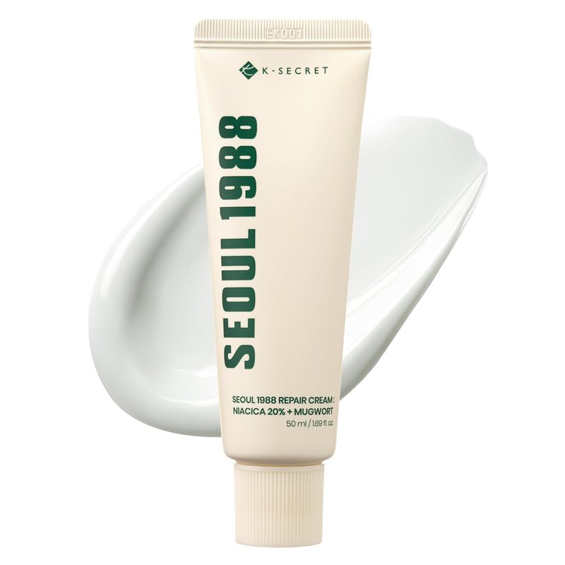 K-SECRET SEOUL 1988 Repair Cream - Soothing Niacinamide & Centella Asiatica Moisturizer | Hydrating Barrier Cream for Sensitive Skin | 50ml / 1.69 fl oz