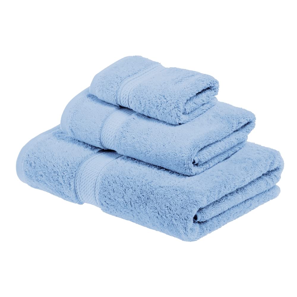 SUPERIOR Egyptian Cotton Ultra Plush & Absorbent, 3 Piece Set, Light Blue