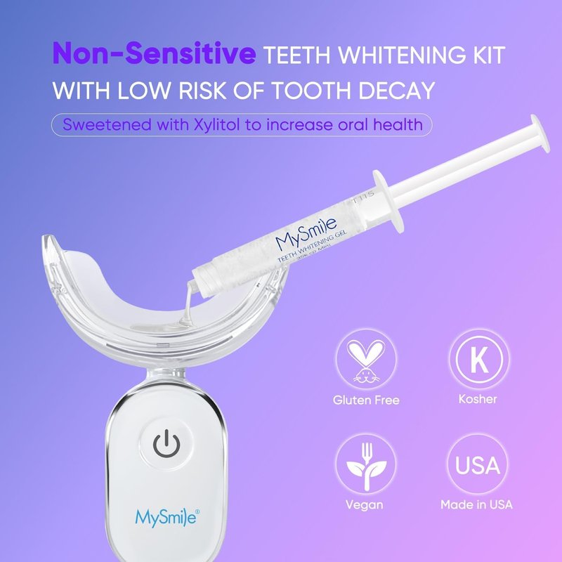 MySmile Teeth Whitening Kit - 10 Min LED Light Treatment with 35% Carbamide Peroxide | Removes Coffee, Soda, & Wine Stains