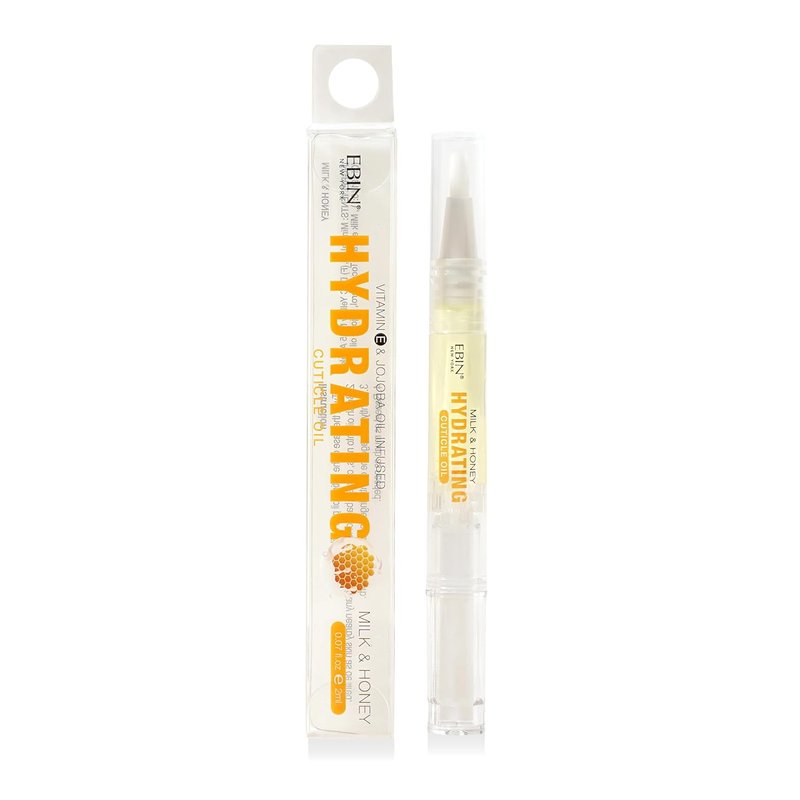 EBIN NEW YORK Cuticle Oil Pen - Hydrating Milk & Honey Infusion with Jojoba Oil & Vitamin E | Travel Size