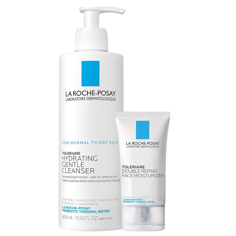 La Roche-Posay Toleriane Hydrating Face Cleanser - Gentle Daily Wash With Niacinamide & Ceramides | For Dry to Normal Sensitive Skin