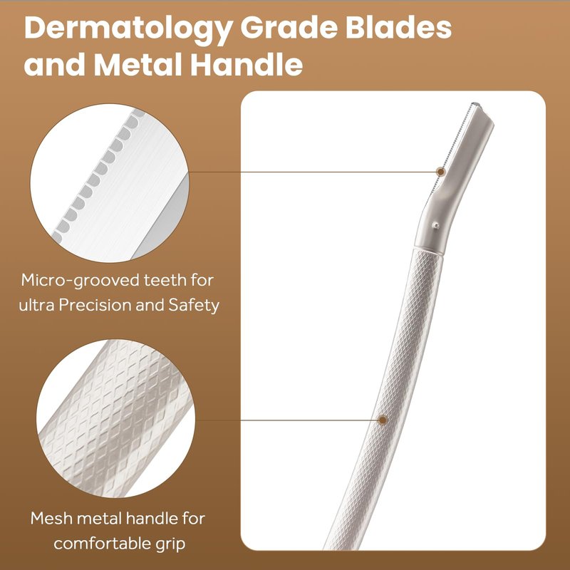 COSYLIFE Eyebrow Razor Dermaplaning Tool with 10 Blade Refills Exfoliating Face Razors for Women Facial Razor for Peach Fuzz and Eyebrow Hair Removal