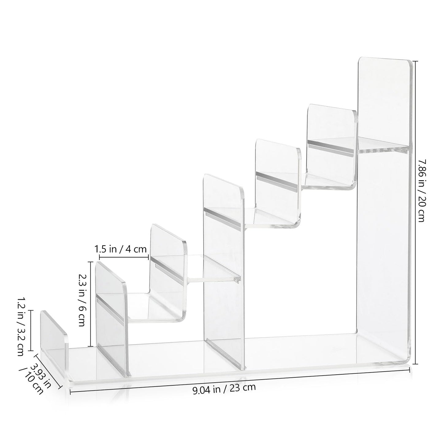 6-Tier Clear Acrylic Display Stand - Multi-Level Wallet Organizer for Sunglasses and Purse Display, Tiered Perfume & Cologne Stand for Men, Slim Riser for & Vendor Craft Show