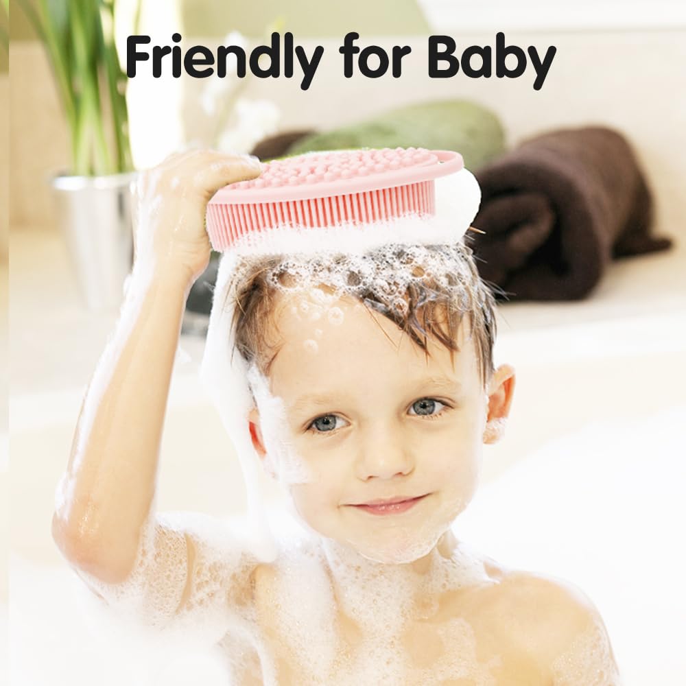 3 Pack Silicone Body Scrubber, Silicone Loofah Soft Exfoliating Body Scrubber, Silicones Body Brush Bath Shower Scrubber for Body, 2 in 1 Bath and Shampoo Wash Brush for Skin Exfoliation Men Women