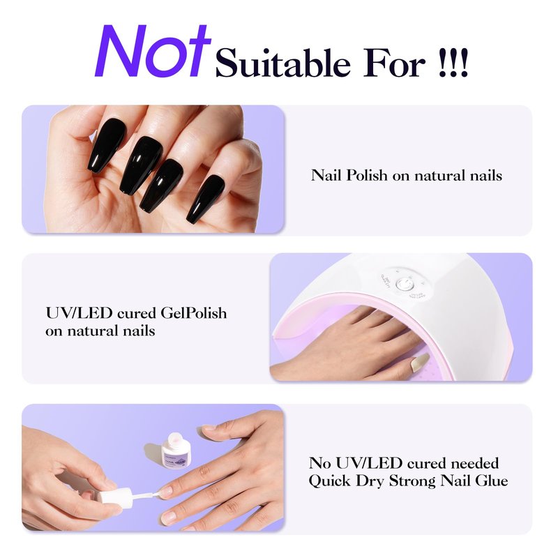 Gellen Nail Glue Remover for Press on Nails, 40ML Press On Nail Remover for UV Nail Glue, Non acetone Gentle Glue Off for False Nails Glue Tips, Odorless Easy Debonder, Not for Gel Polish