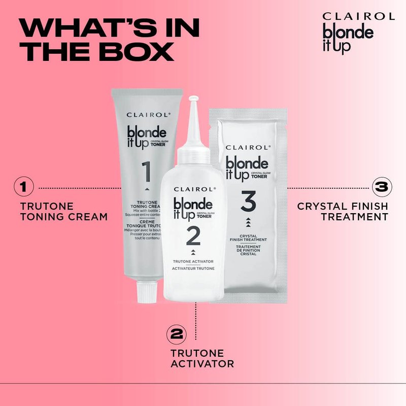 Clairol Blonde It Up Crystal Glow Toners - Ammonia-Free Demi-Permanent Hair Dye | Sheer Amethyst Color | Neutralizes Warmth
