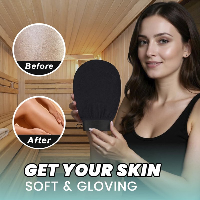 Exfoliating Glove Pack of 2 – Deep Cleaning Exfoliating Body Scrubber- Exfoliating Gloves for Shower for Smooth Radiant Skin – Dead Skin Remover & Body Scrub Mitt for Skin Cell Renewal