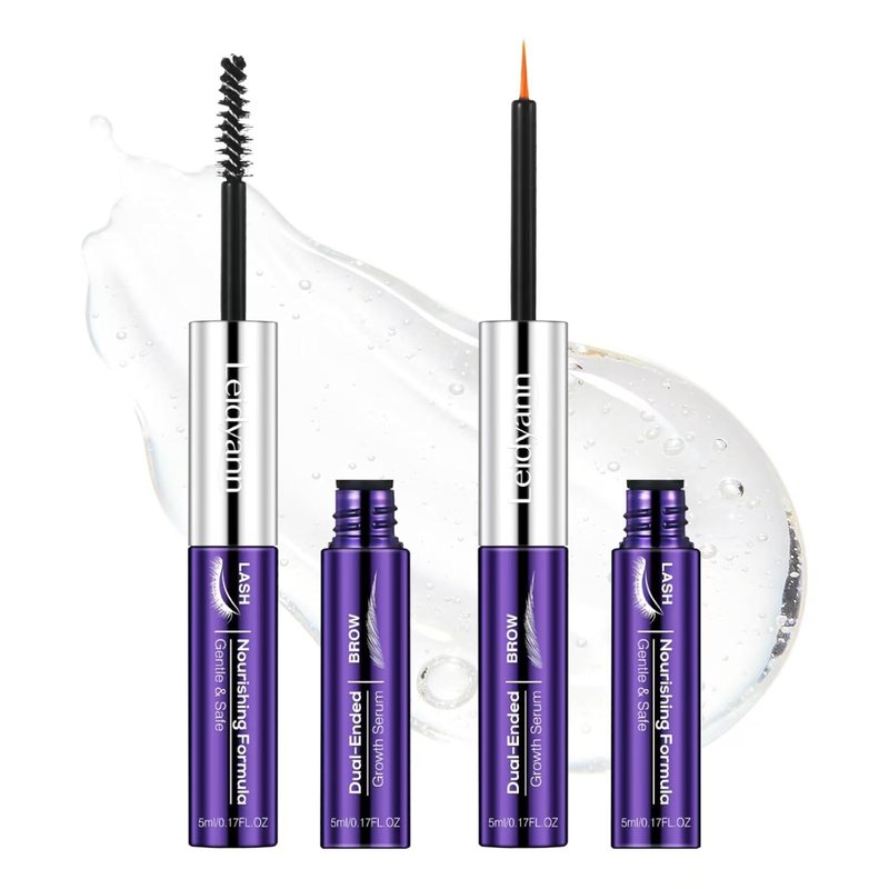 Skiennix 2-in-1 Lash & Brow Growth Serum - Dual-Ended Enhancer with Peptide & Vitamin Formula | Eye-Safe, Vegan, 5 mL + 5 mL