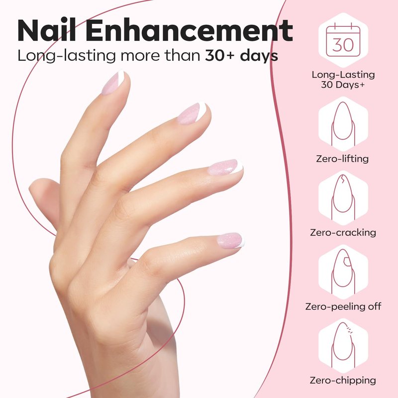 modelones Builder Nail Gel, 8-in-One Nude Pink Shimmer Builder, Glitter Sparkle Rainbow Nail Gel Polish, Jelly Pink Iridescent LED Lamp Cured Hard Rubber Color Base for Home DIY Salon Girls