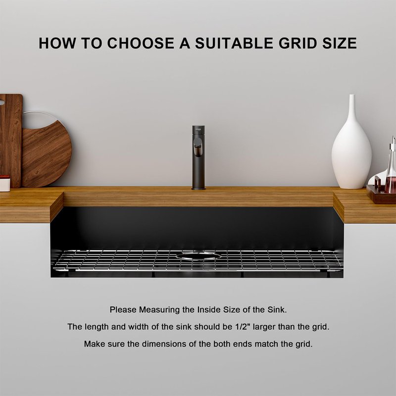 iPEGTOP Sink Protector Grid 28-3/8" x 14-3/16", Stainless Steel Sink Bottom Grid Rear Drain with Corner Radius 3/8", Sink Grate with Hole Cover for Kitchen Sink Single Sink Bowl, One-Piece