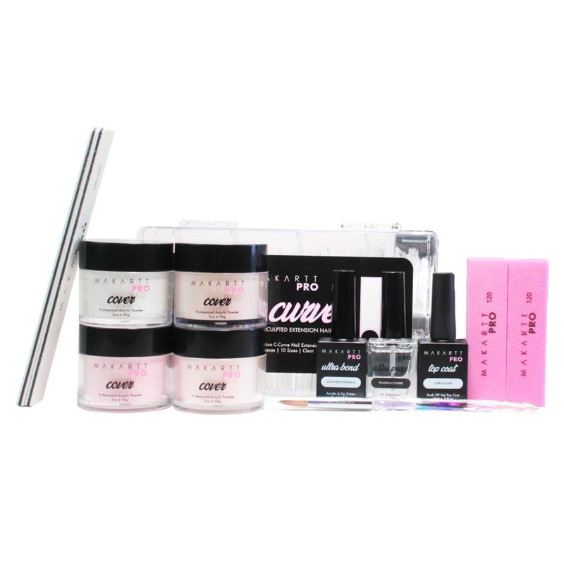 MakarttPro Acrylic Starter Kit for Beginners - Includes Pink & Clear Powder, High-Quality Acrylic Essentials Perfect for Aspiring Professional Nail Technicians