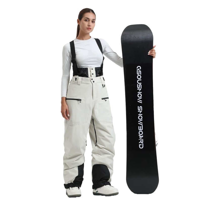 GSOU SNOW Womens Baggy Snowboard Pants Ski Bibs Snow Loose Overalls Waterproof Windproof Insulated Warm
