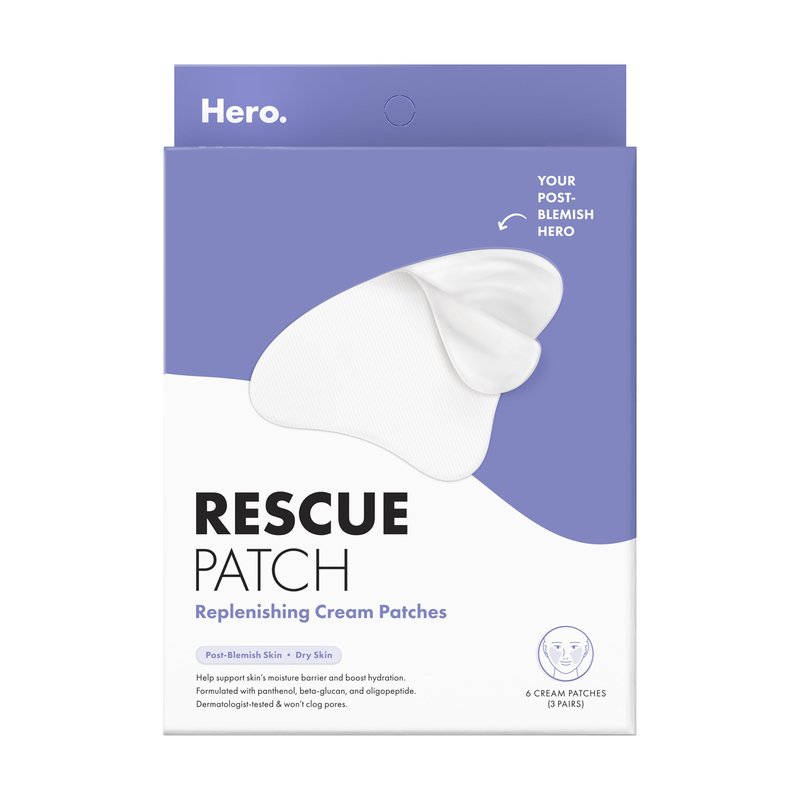 HERO COSMETICS Rescue Patch – The Moisturizing Cream Patch for Post-Blemish Skin. Provides Instant Moisture and Long-Lasting Hydration. Dermatologist-Tested and Won’t Clog Pores. 6ct (3 pairs)